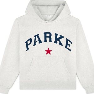 Parke Heather Gray Hoodie with Navy and Red Details